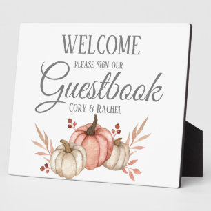 Plaque Photo Joli Citrouille Fall Bouquet Guestbook Tabletop