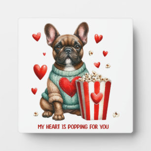 Plaque Photo Joli cœur de la Saint-Valentin de Bouledogue Franç