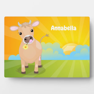 Plaque Photo Joli joli maillot de vache et dessin de fleurs