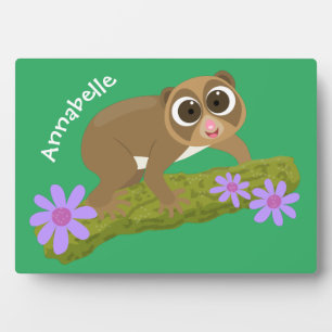 Plaque Photo Joli lenteur loris sur dessin de branche