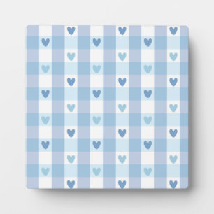 Plaque Photo Joli motif à carreaux pastel amour