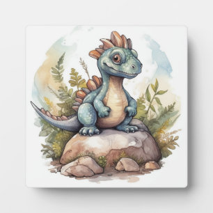 Plaque Photo Joli petit dinosaure aquarelle
