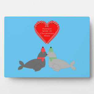 Plaque Photo Joli Seals de baiser de Noël