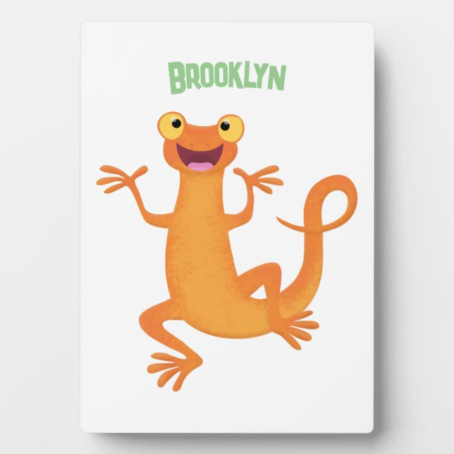 Plaque Photo Joli triton orangé joyeux (Devant)