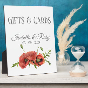 Plaque Photo Jolie aquarelle Rouge Pépites Cadeaux de mariage C