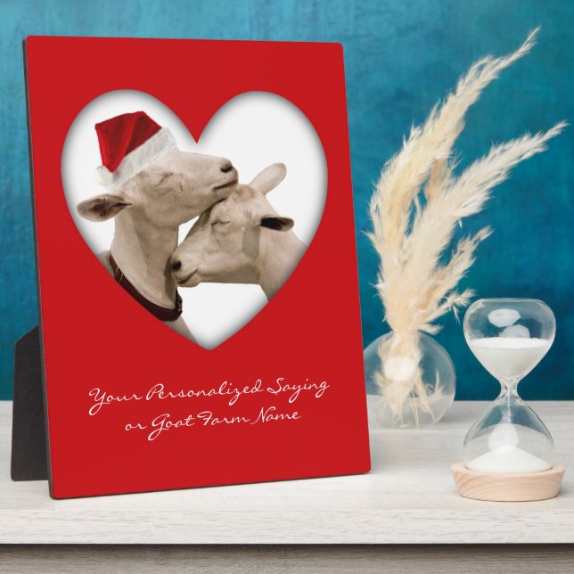 Plaque Photo Jolie chèvre de Noël Couple (Côté)