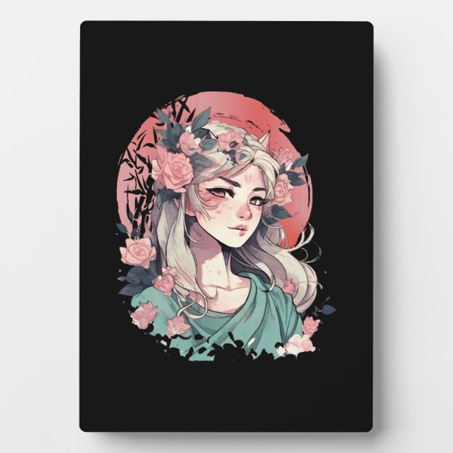 Plaque Photo Jolie Fille d'Anime (Devant)