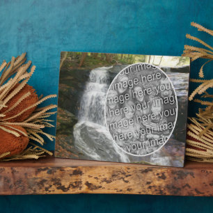 Plaque Photo Jolie peinture à l'huile de cascade Ajouter votre