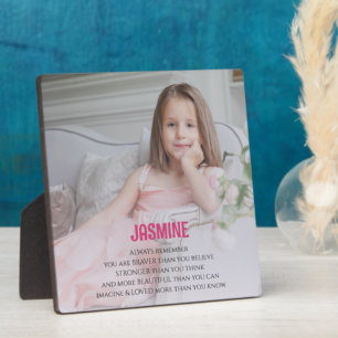 Plaque Photo Jolie photo citation fille