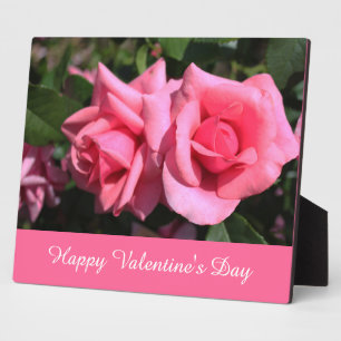 Plaque Photo jolies fleurs de rose rose joyeuse Saint-Valentin