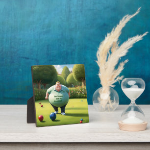 Plaque Photo Jolly Lawn Bowler Man,
