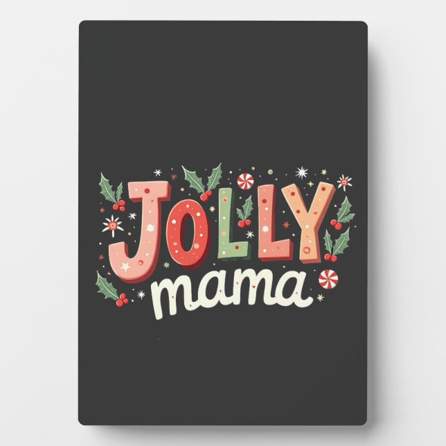 Plaque Photo Jolly Mama Noël Mère cadeau (Devant)