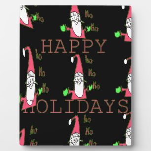 Plaque Photo Jolly Mouse Père Noël : Une Illustration Fun Holid