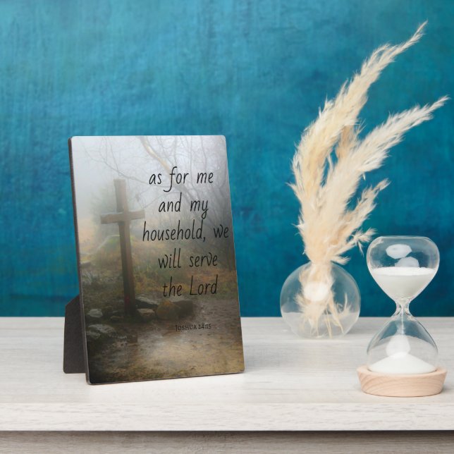 Plaque Photo Joshua 24:15 Quant à moi et à ma famille (Côté)