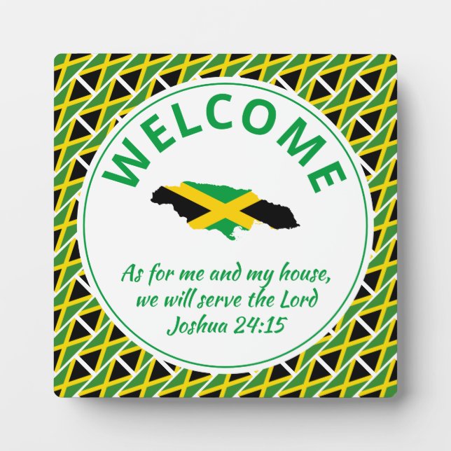 Plaque Photo Joshua 24:15 Quant À Moi Et Ma Maison JAMAICA (Devant)