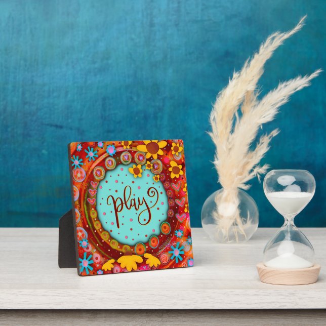 Plaque Photo Jouer Whimsical Fun Cute Floral Inspirivity (Insitu)