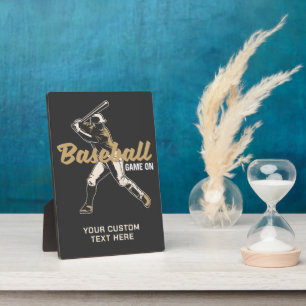 Plaque Photo Joueur de baseball de texte et de couleur personna
