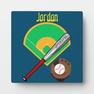 Plaque Photo "Jouons au bal" Baseball