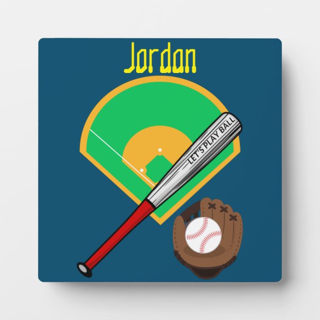 Plaque Photo "Jouons au bal" Baseball (Devant)