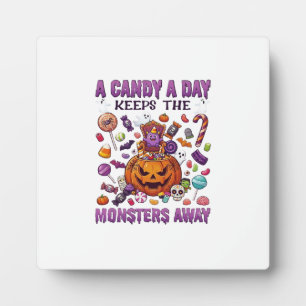 Plaque Photo Jour de Bonbons Éloigne les Monstres Halloween Cit
