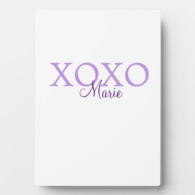 Plaque Photo Jour de la Saint Valentin Xoxo ajouter nom pastel  (Devant)