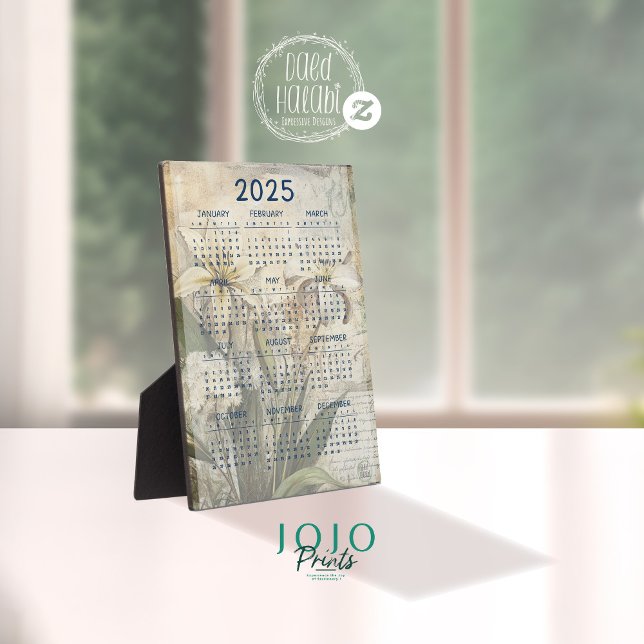 Plaque Photo Journal Vintage floral Junk 2025 (2025 Vintage Floral Junk Journal Plaque)