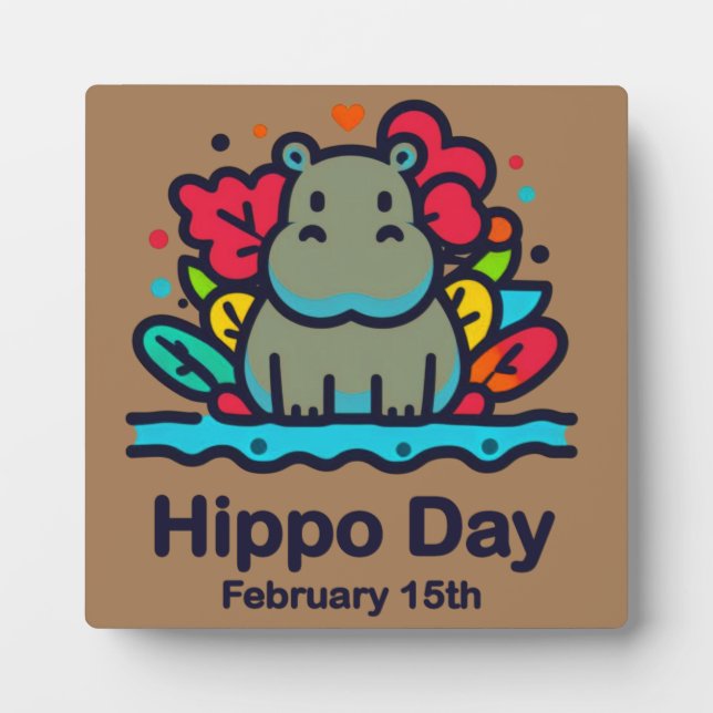 Plaque Photo Journée de l'hippopotame du 15 février (Devant)