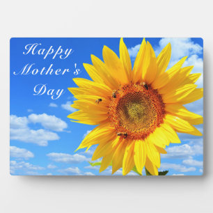 Plaque Photo Joyeuse Fête des Mères Tournesol et abeilles sur l