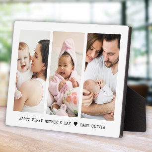 Plaque Photo Joyeuse première fête des mères nouvelle maman 3 c