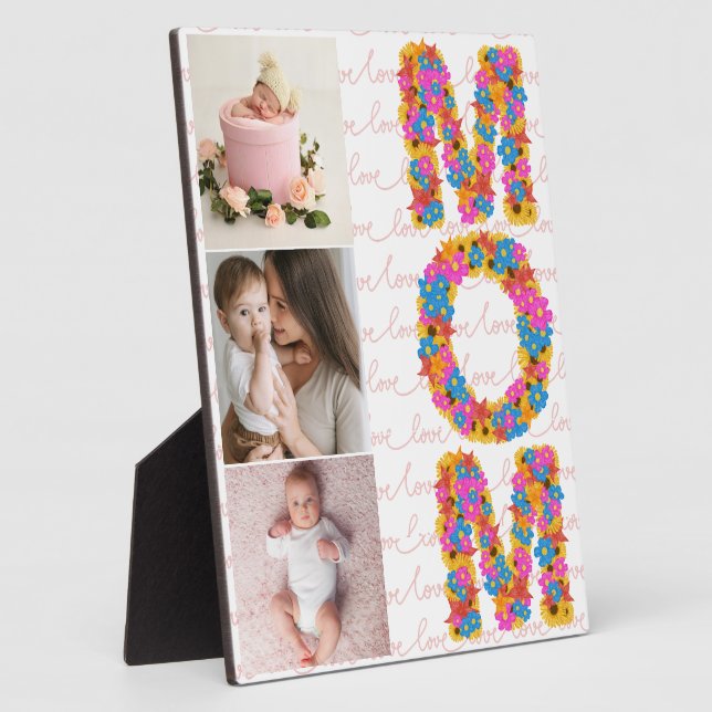 Plaque Photo Joyeuse première mère Jour 3 Photo personnalisée (Côté)