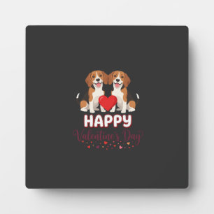 Plaque Photo Joyeuse Saint-Valentin Couple Beagle