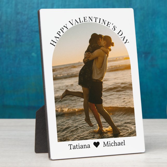 Plaque Photo joyeuse saint-valentin couple photo arche minimali (Créateur téléchargé)