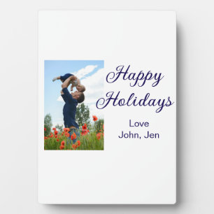 Plaque Photo Joyeuses vacances père fils Noël cadeaux de famill