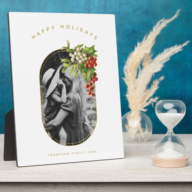 Plaque Photo Joyeuses vacances Photo personnalisée Noël de fami (Côté)