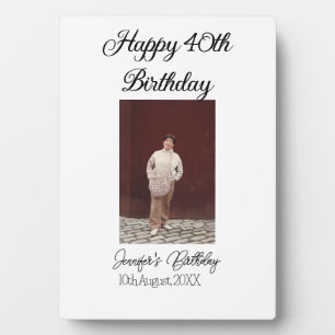 Plaque Photo Joyeux 40e anniversaire photo moderne simple