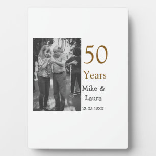 Plaque Photo Joyeux 50e anniversaire ajoutez nom du couple date