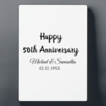 Plaque Photo Joyeux 50e anniversaire nom couple date mariage<br><div class="desc">conception</div>