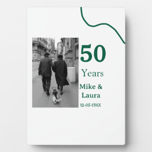 Plaque Photo Joyeux 50e anniversaire nom du couple date de mari