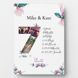 Plaque Photo Joyeux 7e anniversaire, Collage photo personnalisé