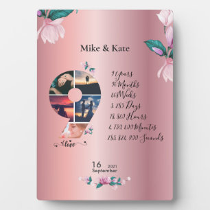 Plaque Photo Joyeux 9e anniversaire, Collage photo personnalisé