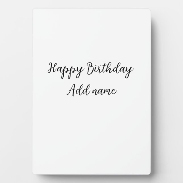 Plaque Photo Joyeux anniversaire ajouter nom titre simple minim (Devant)