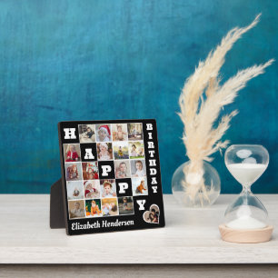 Plaque Photo Joyeux anniversaire Custom 21 Photo Collage Cadeau