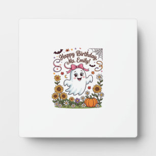 Plaque Photo Joyeux Anniversaire Mlle Emily Halloween Fantôme C