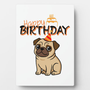 Plaque Photo Joyeux anniversaire PUG