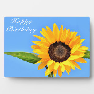 Plaque Photo Joyeux anniversaire - Tournesol Jaune sur le ciel 