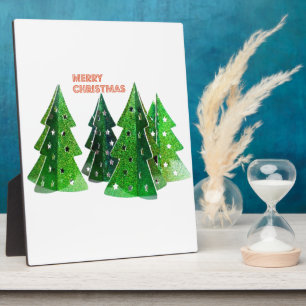 Plaque Photo Joyeux arbres de Noël verts