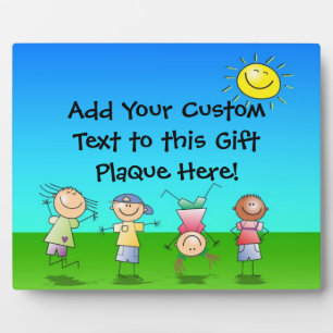 Plaque Photo Joyeux Enfants Jouer au soleil, Enfants à l'extéri