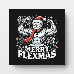 Plaque Photo Joyeux Flexmas - Snowman Flexting Gym de Noël
