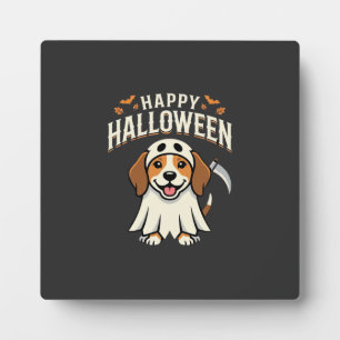 Plaque Photo Joyeux Halloween Beagle Chien Design_1