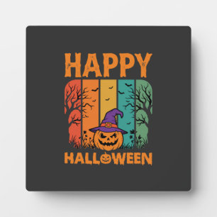 Plaque Photo Joyeux Halloween Citrouille Vintage Vecteur